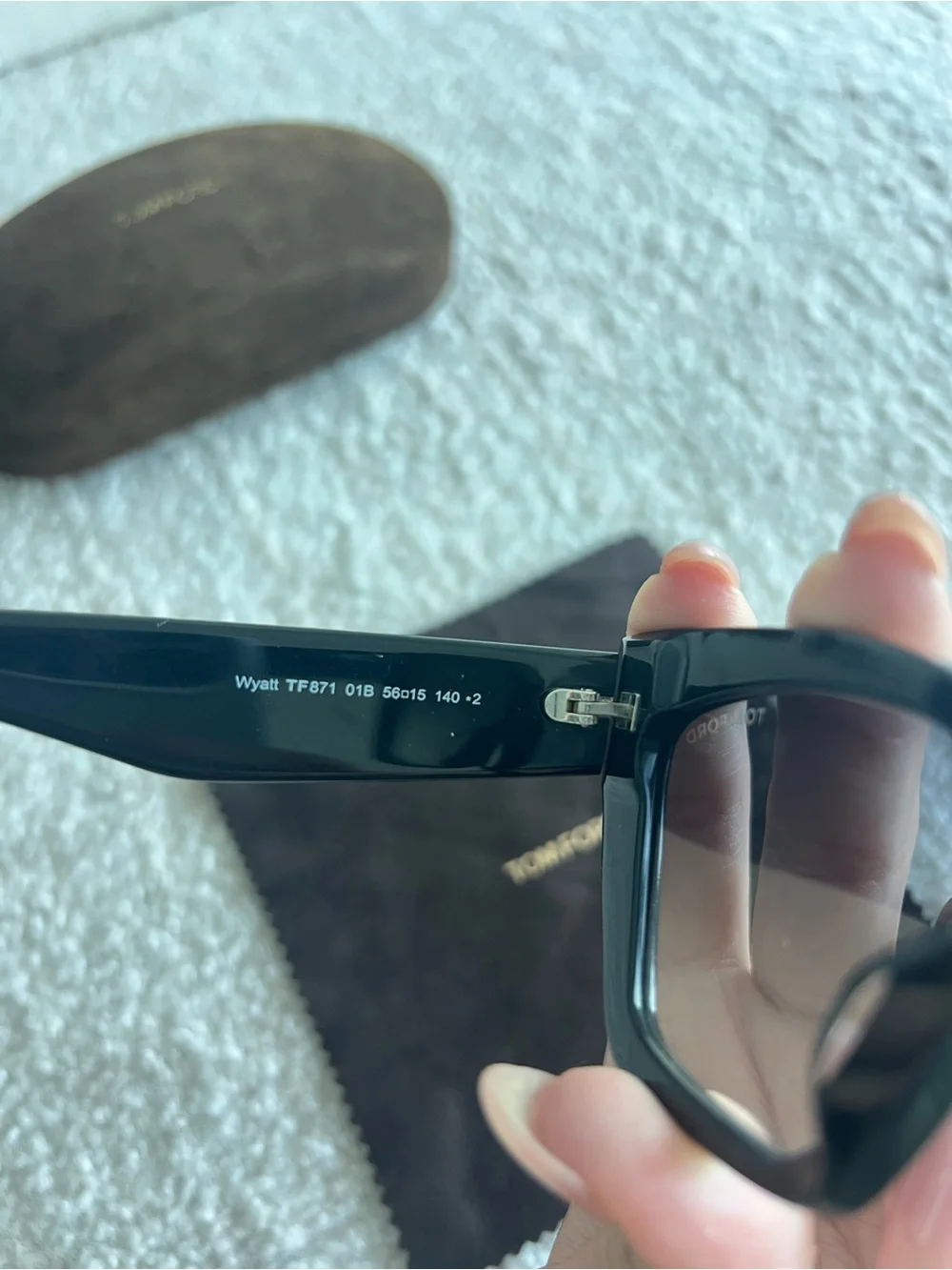 Tom Ford Wyatt Black Cat-Eye Sunglasses with Gradient Gray Lenses